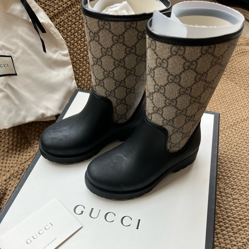 Gucci Children’s Rain Boots GG Supreme